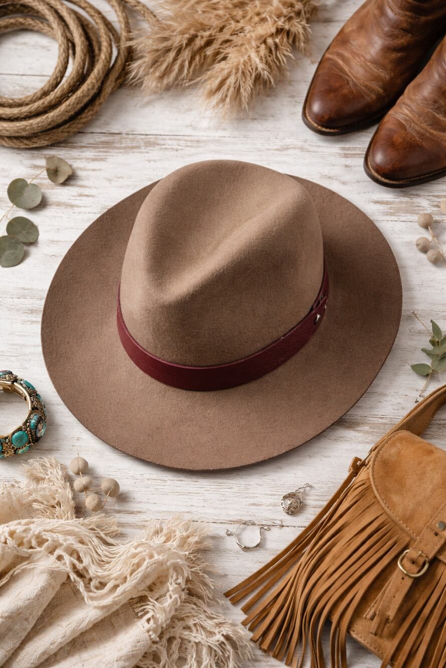 NWOT Rag & Bone 100% Wool Sz Medium 6 1/2" Fedora Western Ranch Cowboy Hat Brown